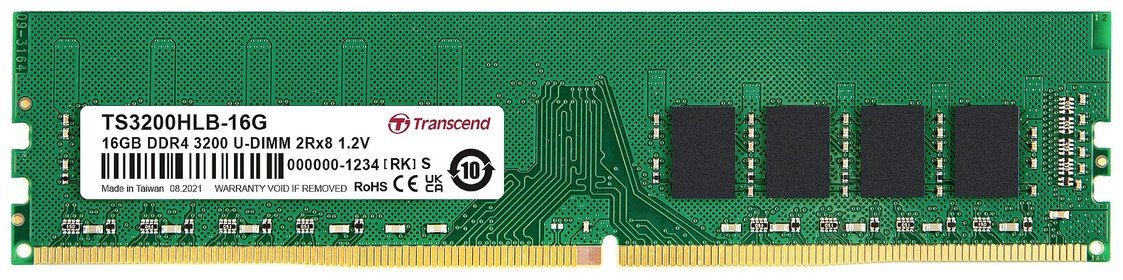 Transcend TS3200HLB-16G Modul RAM pro PC DDR4 16 GB 1 x 16 GB Bez ECC 3200 MHz 288pin DIMM CL22 TS3200HLB-16G