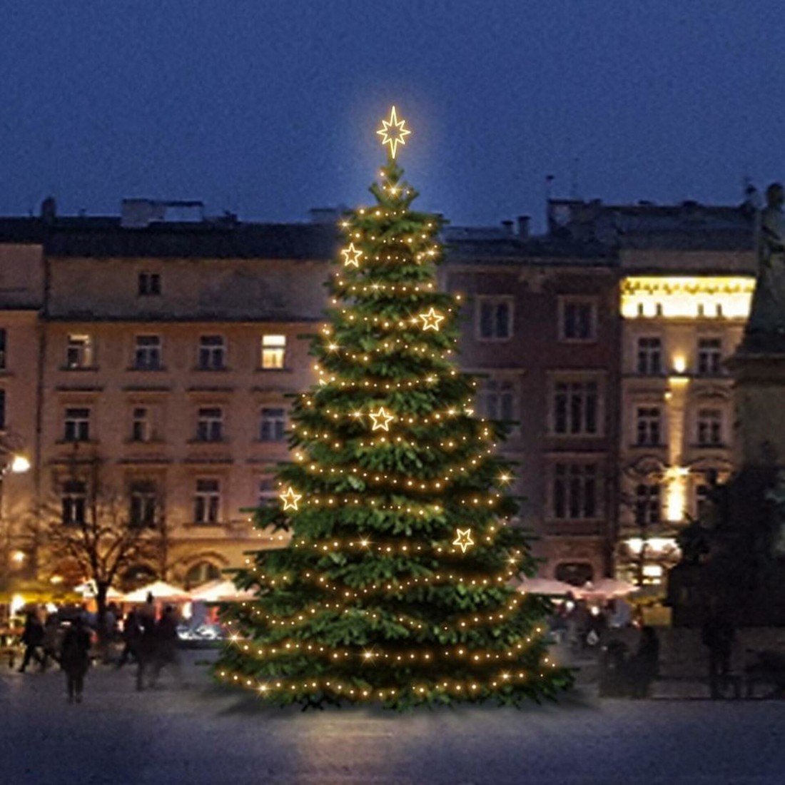 DecoLED LED světelná sada na stromy vysoké 6-8m, teplá bílá s dekory EFD12W