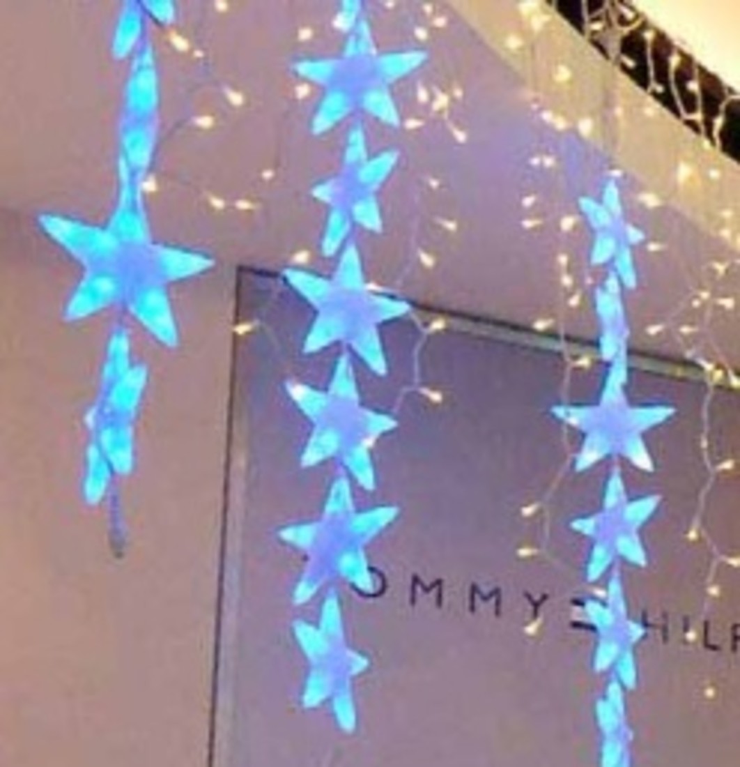 MK Illumination QUICK FIX závěs Falling STAR 70 7 hvězd LED 20x150cm studená bílá