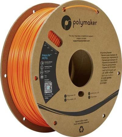 Polymaker PB01009 PolyLite vlákno pro 3D tiskárny PETG plast Žáruvzdorné, Vysoká pevnost v tahu 1.75 mm 1000 g oranžová  1 ks