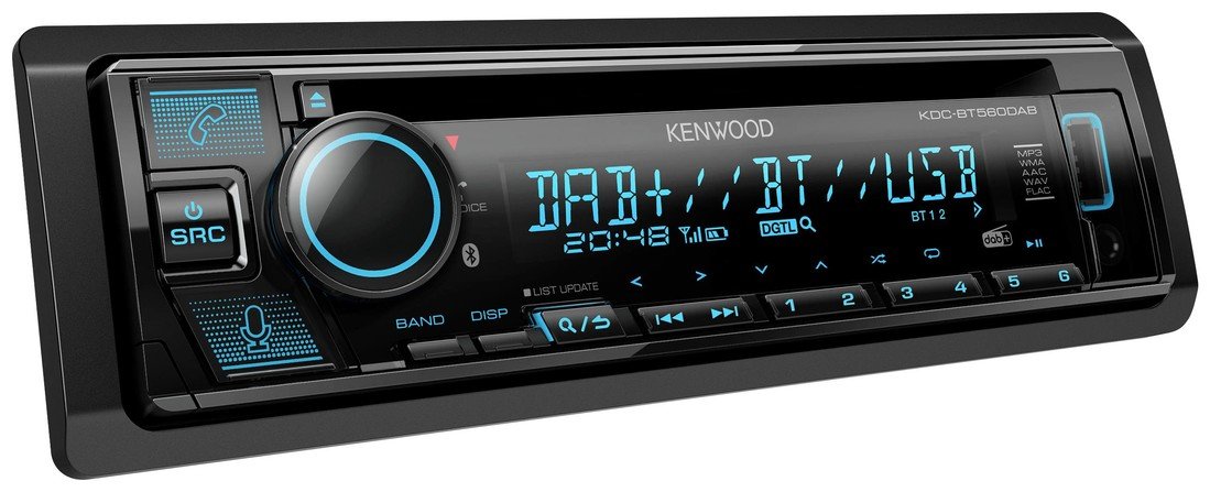 Kenwood KDC-BT560DAB autorádio konektor pro dálkové ovládání na volant, Bluetooth® handsfree zařízení, DAB plus  tuner