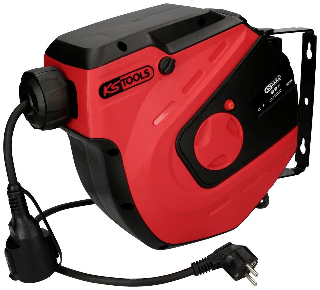 KS Tools 150.4217 odvíječka kabelů 15.00 m černá zástrčka s ochranným kontaktem