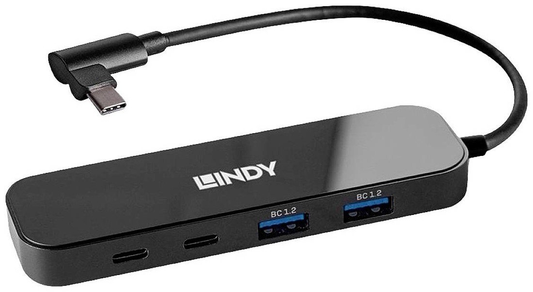 LINDY  4 porty USB-C® (USB 3.1) Multiport hub  černá