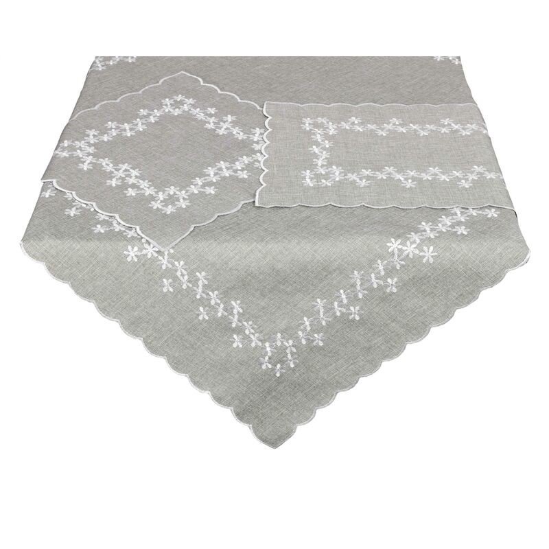 Ubrus celoroční, Pomněnky, šedý 30 x 45 cm