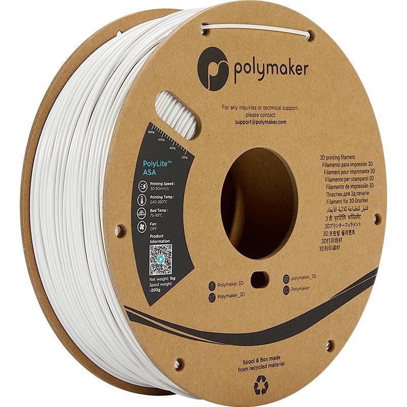 Polymaker PF01002 PolyLite vlákno pro 3D tiskárny ASA  odolné proti UV záření, odolné proti povětrnostním vlivům, #####hitzebeständig 1.75 mm 1000 g bílá  1 ks