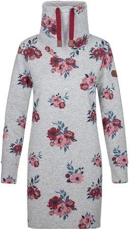 Loap šaty dámské EBUNKA šedé květované M