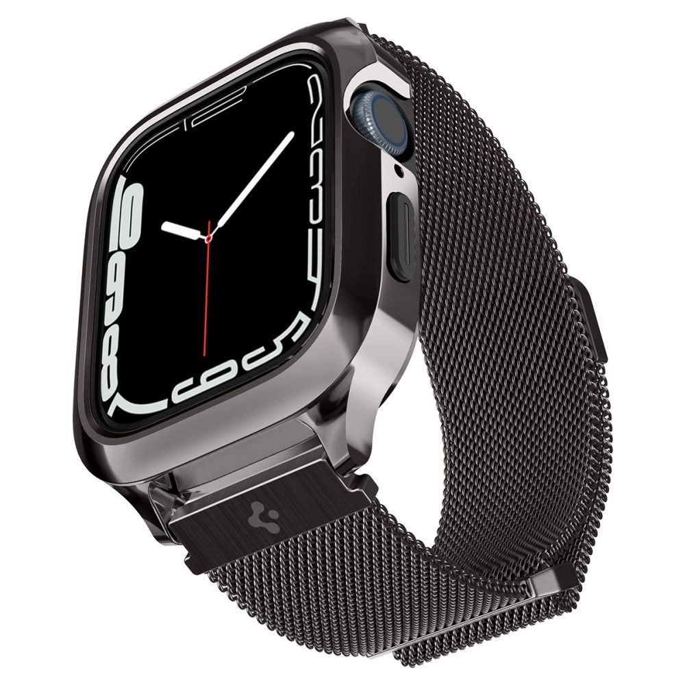 Řemínek s krytem pro Apple Watch 45mm - Spigen, Metal Fit Pro Graphite