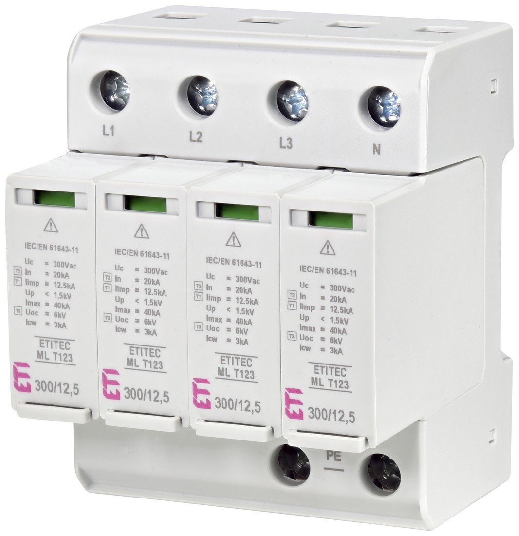 Svodič přepětí T1+T2+T3 ETI ETITEC ML T123 300/12,5 4+0
