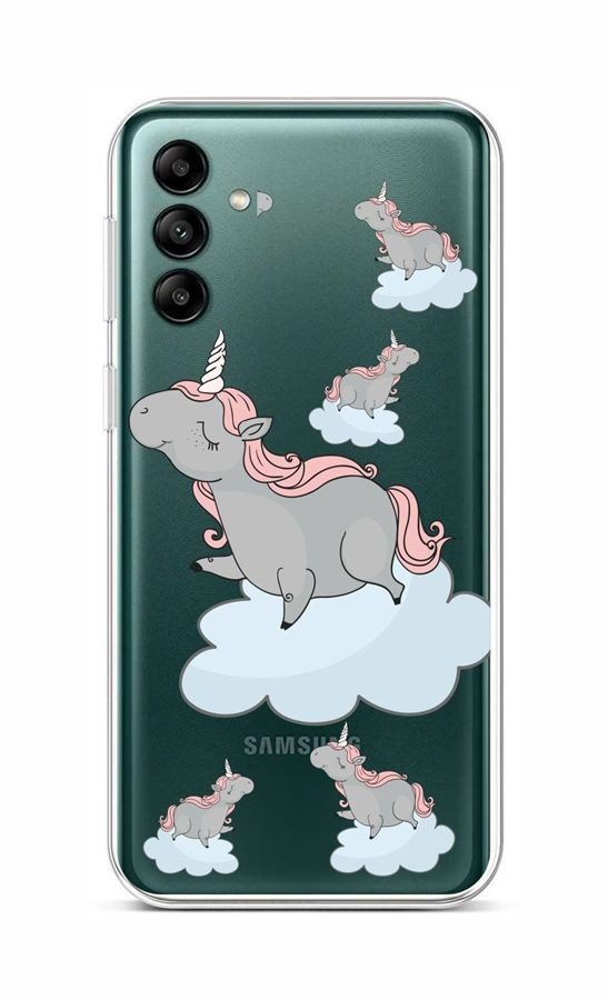 Kryt TopQ Samsung A04s Grey Unicorns 86942