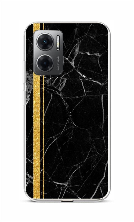 Kryt STYLE TopQ Xiaomi Redmi 10 5G Mramor černo-zlatý 86385