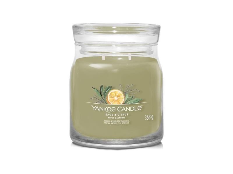 YANKEE CANDLE Sage & Citrus svíčka 368g / 2 knoty (Signature střední)
