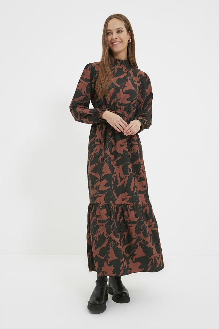 Trendyol Dress - Brown - Ruffle both