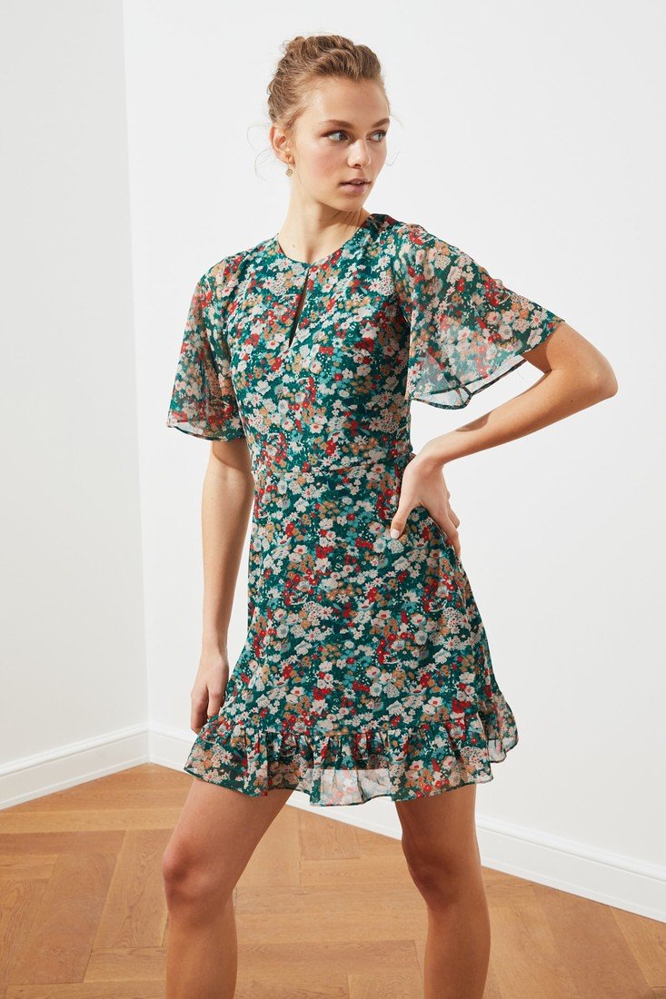 Trendyol Both Dress - Green - Ruffle
