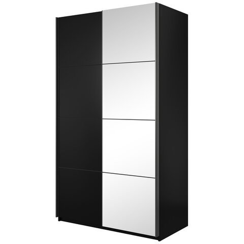 HELVETIA Šatní skříň BARO 120 se zrcadlem černá 120x210x61 černá