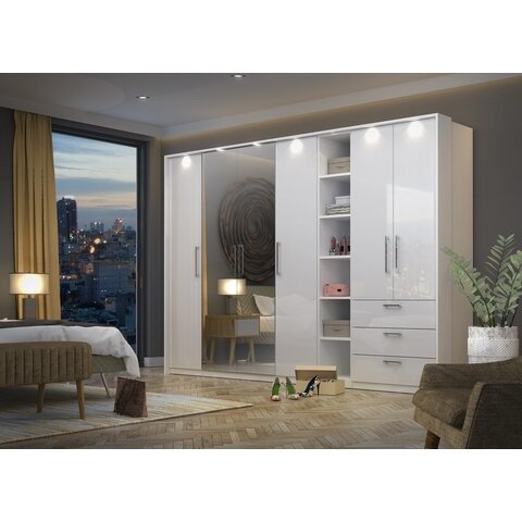 HELVETIA Šatní set OPTION 1 LED bílá / bílý lesk 418x217x63 bílá / bílý lesk