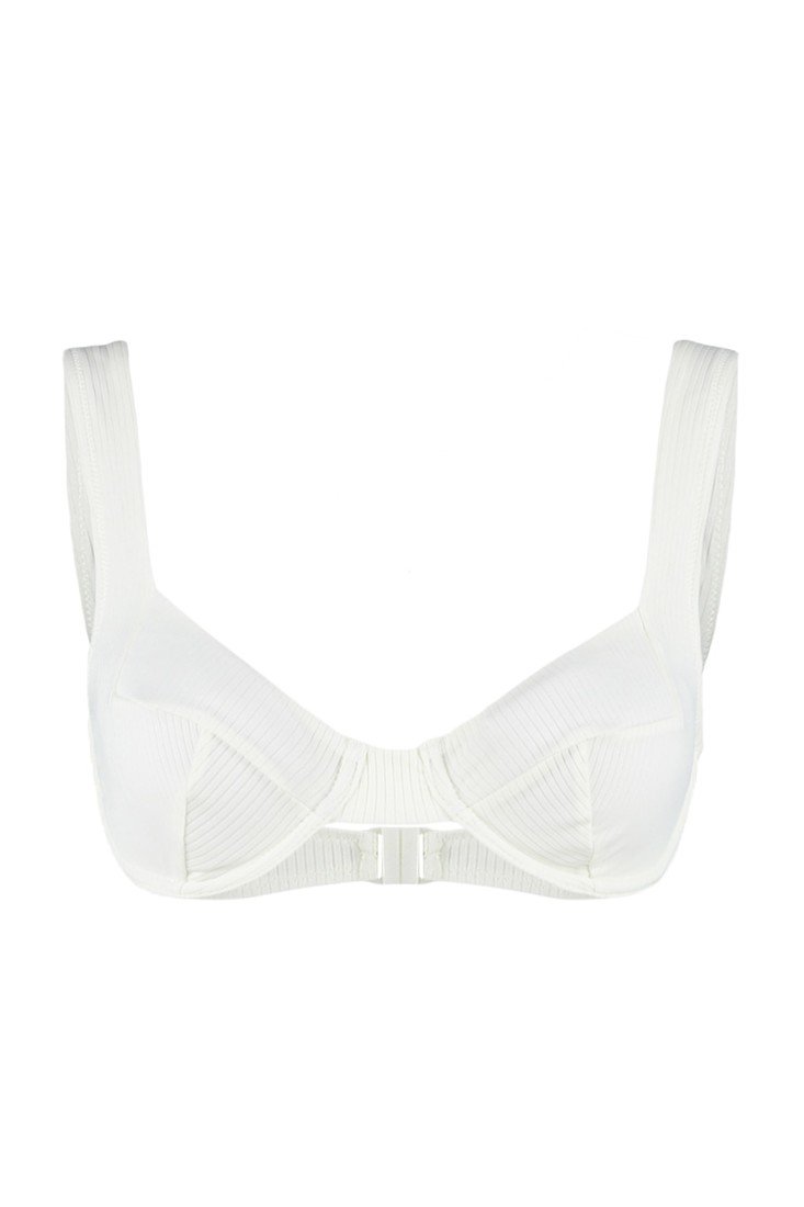 Trendyol Bikini Top - Ecru - Plain