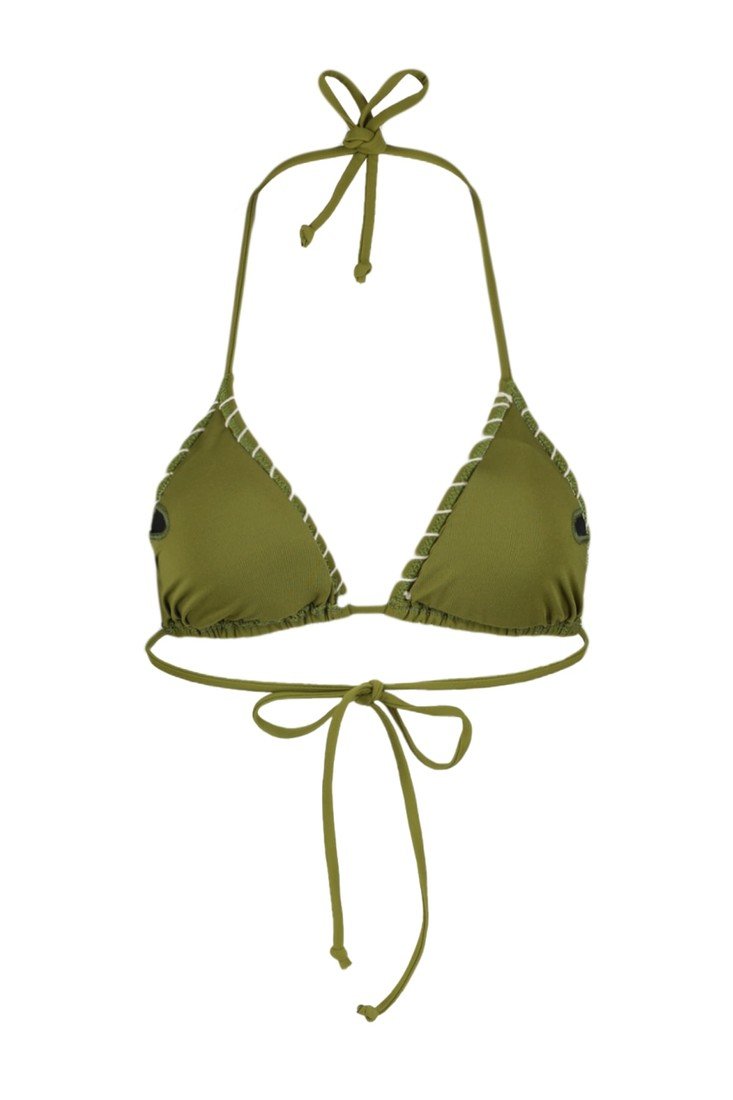 Trendyol Bikini Top - Khaki - Plain