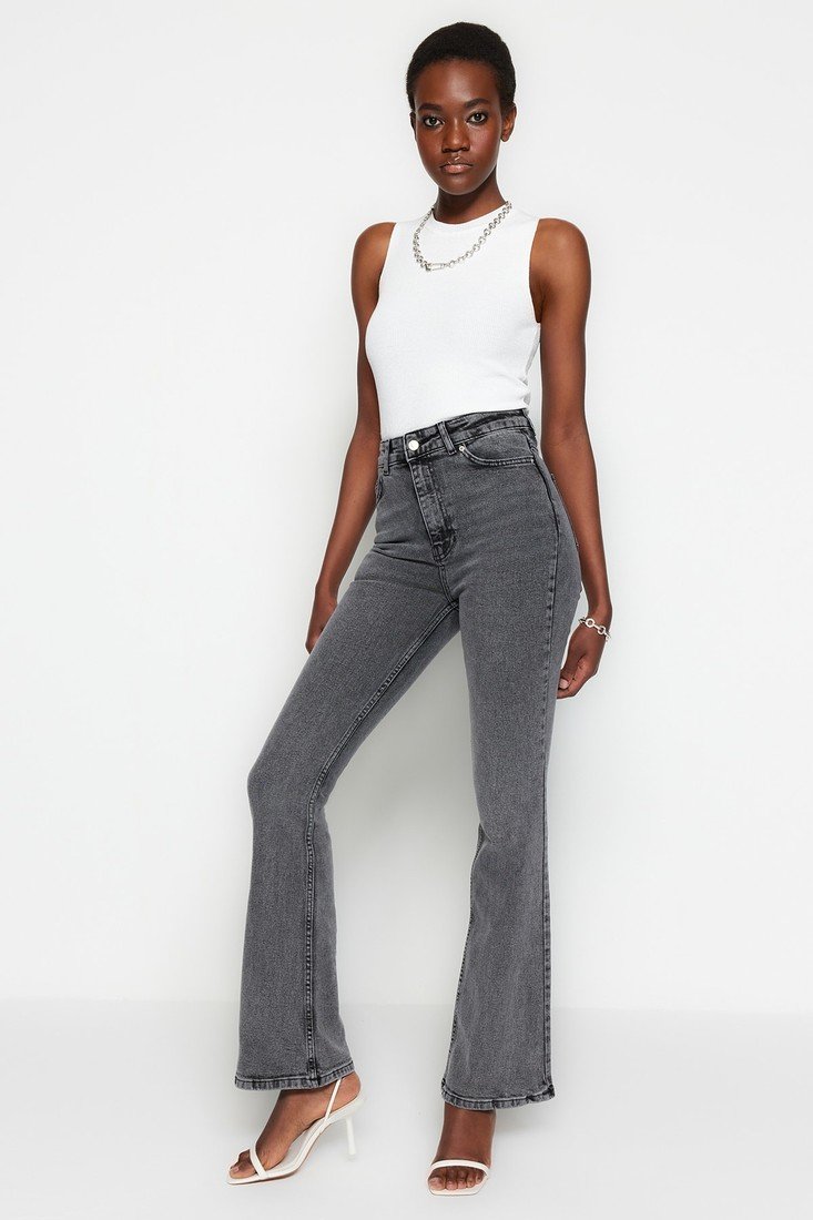 Trendyol Jeans - Gray - Wide leg