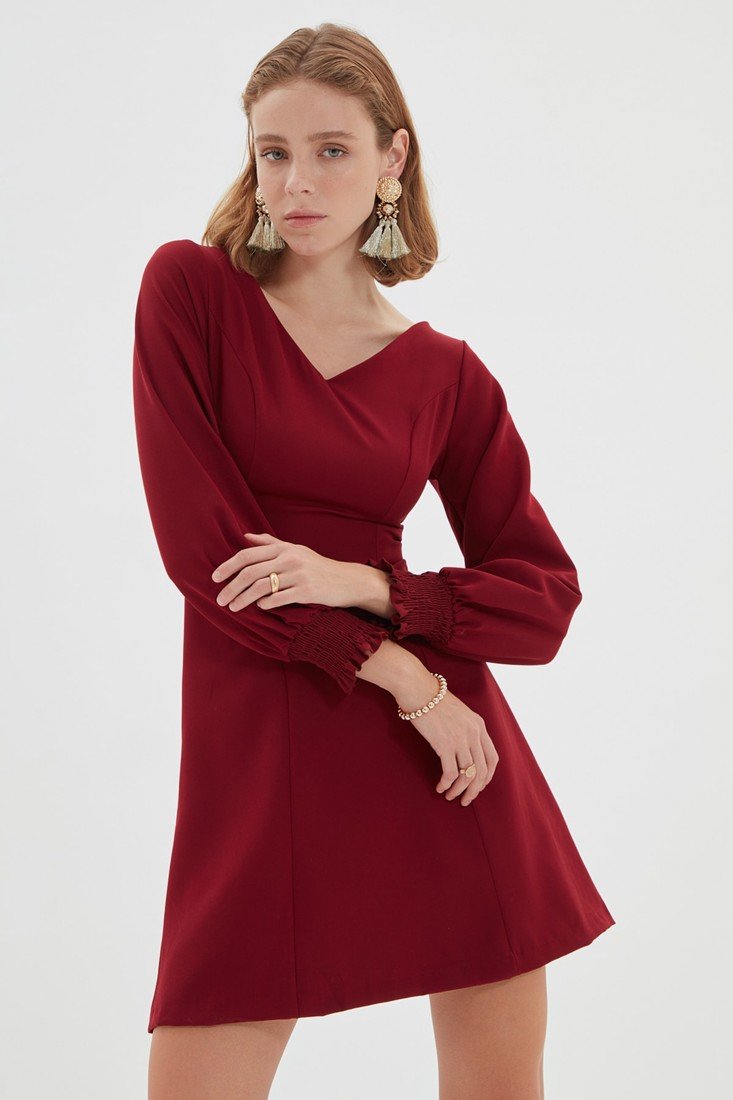 Trendyol Dress - Burgundy - Skater