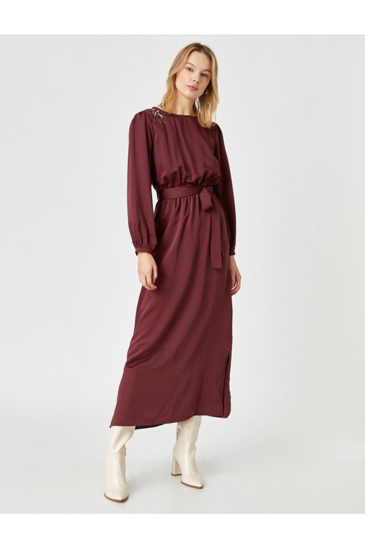 Koton Dress - Burgundy - Wrapover