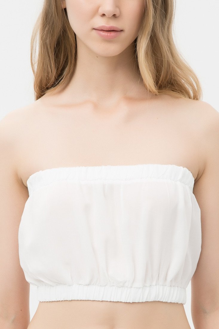 Koton Crop Top - White - Plain