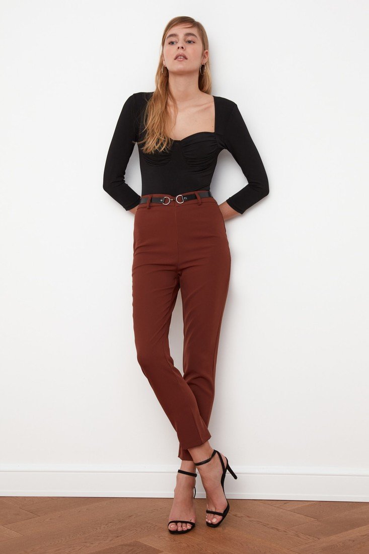 Trendyol Pants - Brown - Slim