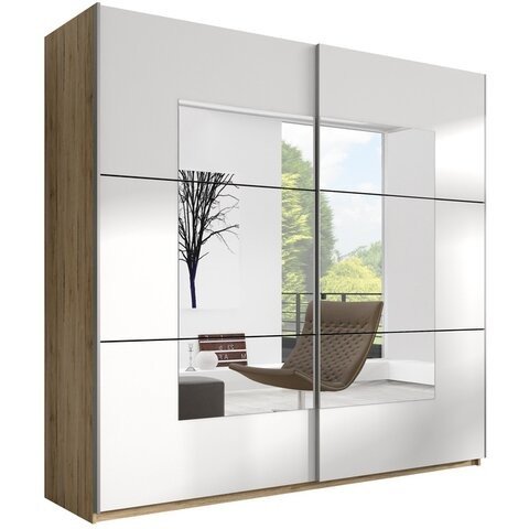 HELVETIA Skříň BARO 220 dub san remo / bílá 221x210x61 dub san remo / bílá