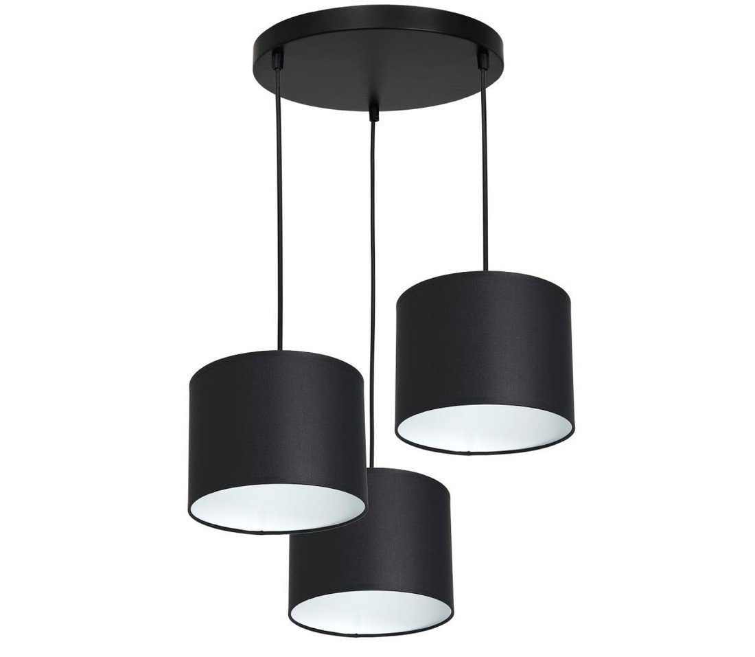 Lustr na lanku ARDEN 3xE27/60W/230V černá/bílá