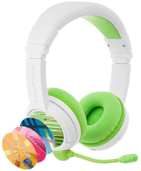 Buddyphones School+, dětská bezdrátová sluchátka s mikrofonem, Bluetooth, zelená (BT-BP-SCHOOLP-GREEN)