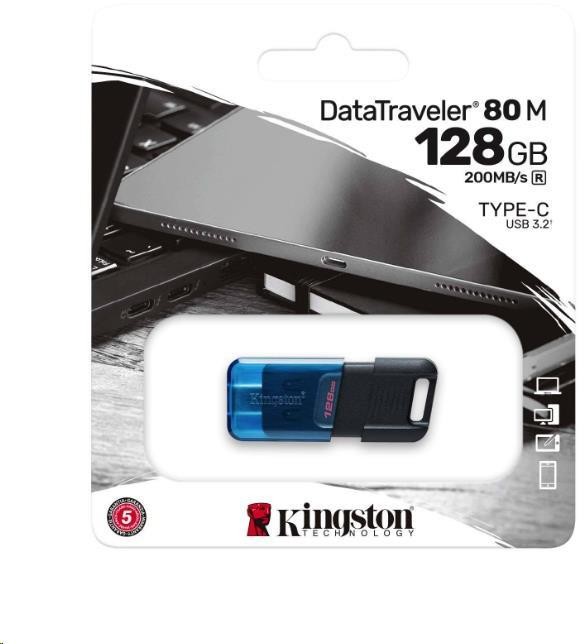 Kingston 128GB DataTraveler 80 M 200MB/sUSB-C 3.2 Gen 1 (DT80M/128GB)