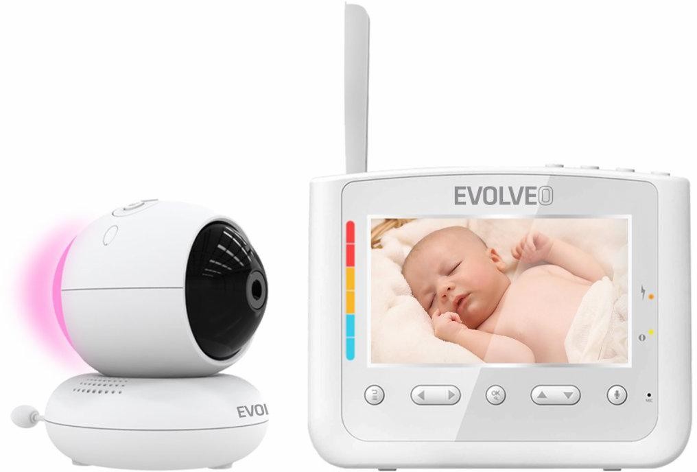 Evolveo BabyMonitor NL4, Dětská chůvička s nočním světlem a otočnou kamerou (CAM-NL4)