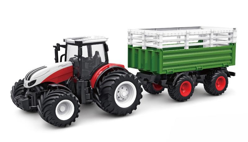 Amewi RC TRAKTOR 2,4 Ghz s vozem pro zvířata, světla, zvuk 1:24 RTR