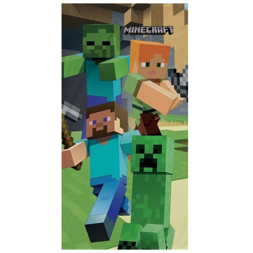 Halantex Osuška Minecraft Attack bavlna-froté 70x140 cm