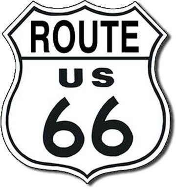 DESPERATE Plechová cedule ROUTE 66 - shield, (27 x 27 cm)