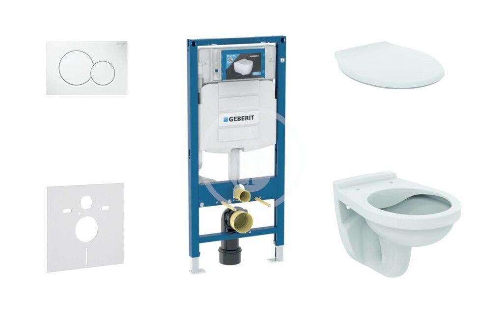 GEBERIT Duofix Set předstěnové instalace, klozet Alpha se sedátkem, tlačítko Sigma01, alpská bílá 111.300.00.5 NR1