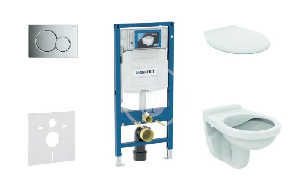 GEBERIT Duofix Set předstěnové instalace, klozet Alpha se sedátkem, tlačítko Sigma01, lesklý chrom 111.300.00.5 NR2