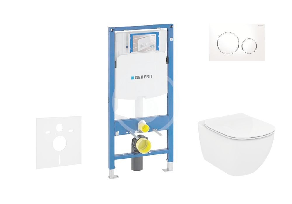 GEBERIT Duofix Set předstěnové instalace, klozetu a sedátka Ideal Standard Tesi, tlačítka Sigma20, bílá/chrom 111.300.00.5 NF4