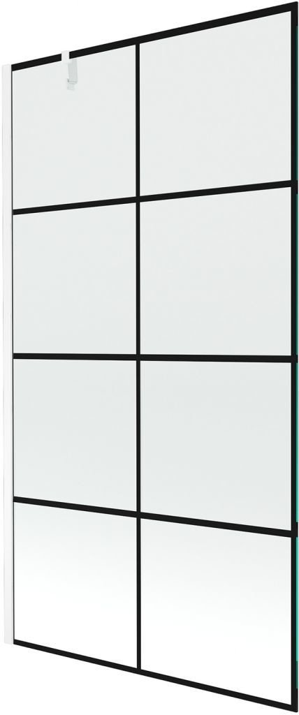 MEXEN/S Next vanová zástěna FIX 100x150 cm, černý dekor, bílá 895-100-000-00-77-20