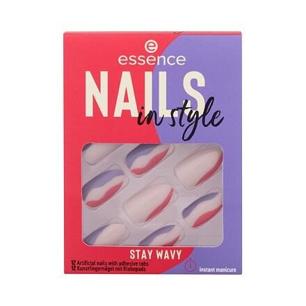 Essence Nails In Style umělé nehty se samolepícími polštářky 12 ks odstín 13 Stay Wavy