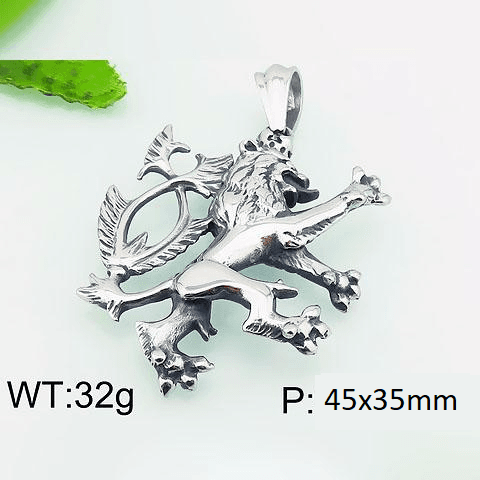 Ocelový přívěsek - český lev - 45x35mm