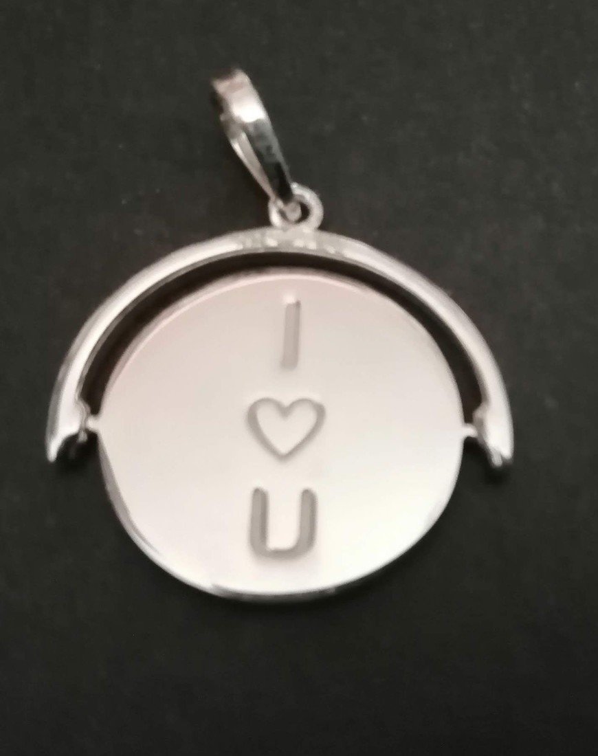 I love you / Forever - otočný stříbrný přívěsek
