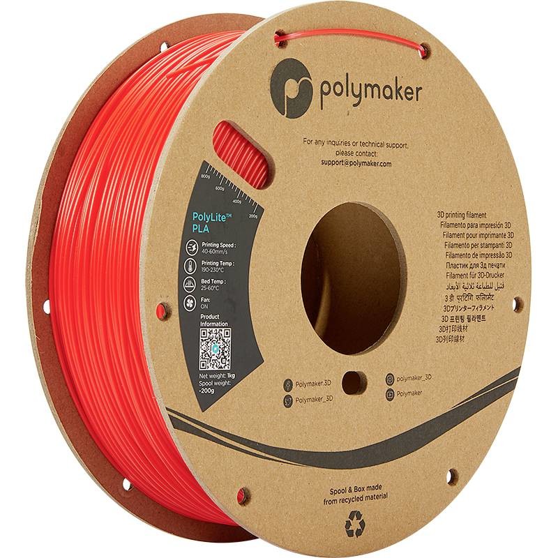 Polymaker PA02004 PolyLite vlákno pro 3D tiskárny PLA plast  1.75 mm 1000 g červená  1 ks