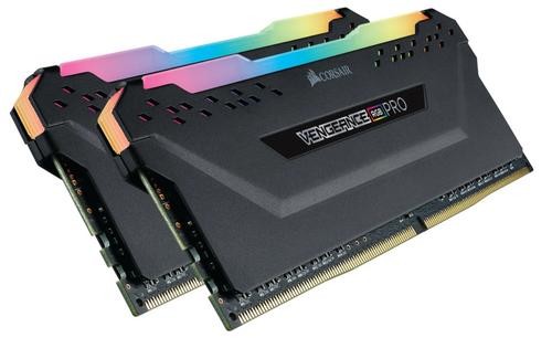 CORSAIR 32GB=2x16GB DDR4 3600MHz VENGEANCE RGB PRO BLACK s RGB LED CL18-22-22-42 1.35V XMP2.0 (RGB LED, 32GB=kit 2ks 16GB s černým chladičem), CMW32GX4M2Z3600C18
