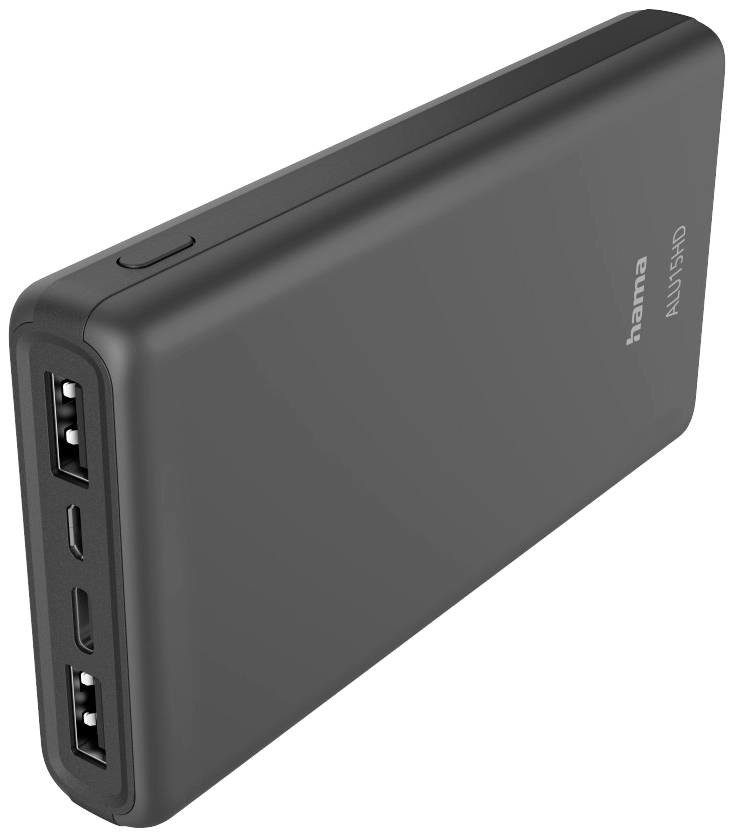 Hama ALU15HD powerbanka 15000 mAh  Li-Pol USB-A, USB-C® antracitová