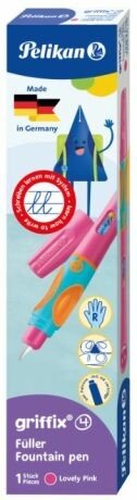 Pero bombičkové pro praváky, Griffix 4, růžové, v krabičce