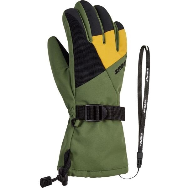 Ziener LANI GTX JR Dětské lyžařské rukavice, tmavě zelená, velikost 7.5