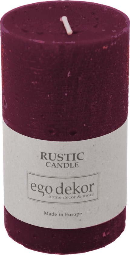 Vínově červená svíčka Rustic candles by Ego dekor Rust, doba hoření 38 h