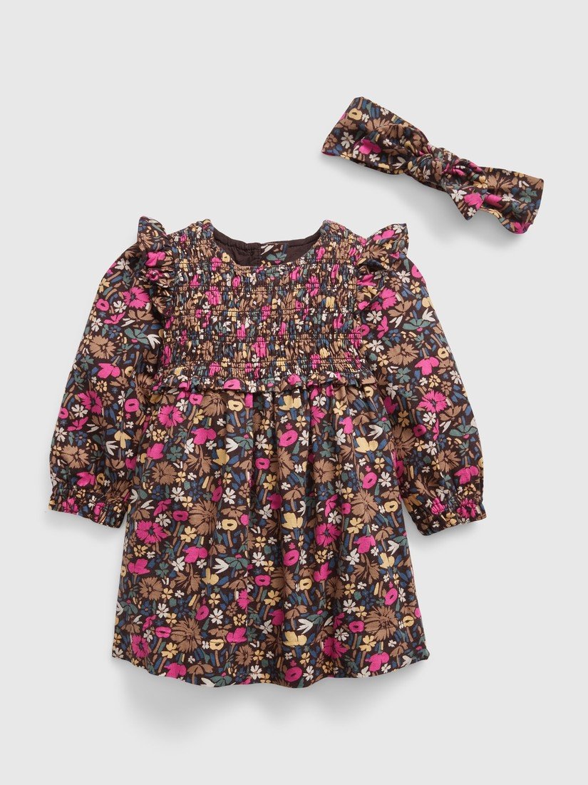 GAP Baby šaty floral s čelenkou - Holky