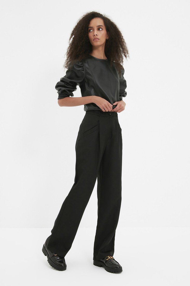 Trendyol Pants - Black - Wide leg