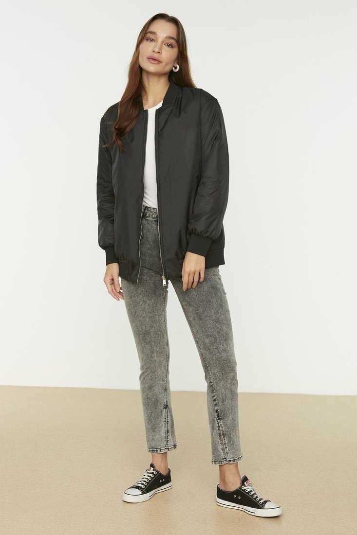 Trendyol Winter Jacket - Black - Bomber jackets